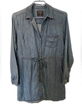 Abercrombie & Fitch Medium Blue Denim Button-Up Tunic Dress Size XS